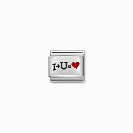 Nomination Silver I + U = Love with Red Heart Composable Charm